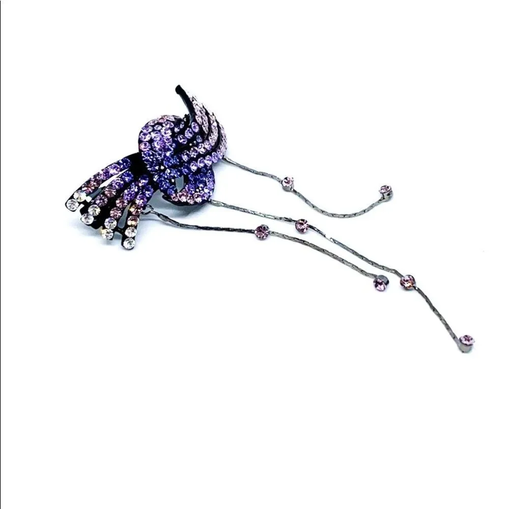 Lavender Rhinestone Hair Clip - Picture 1 of 7